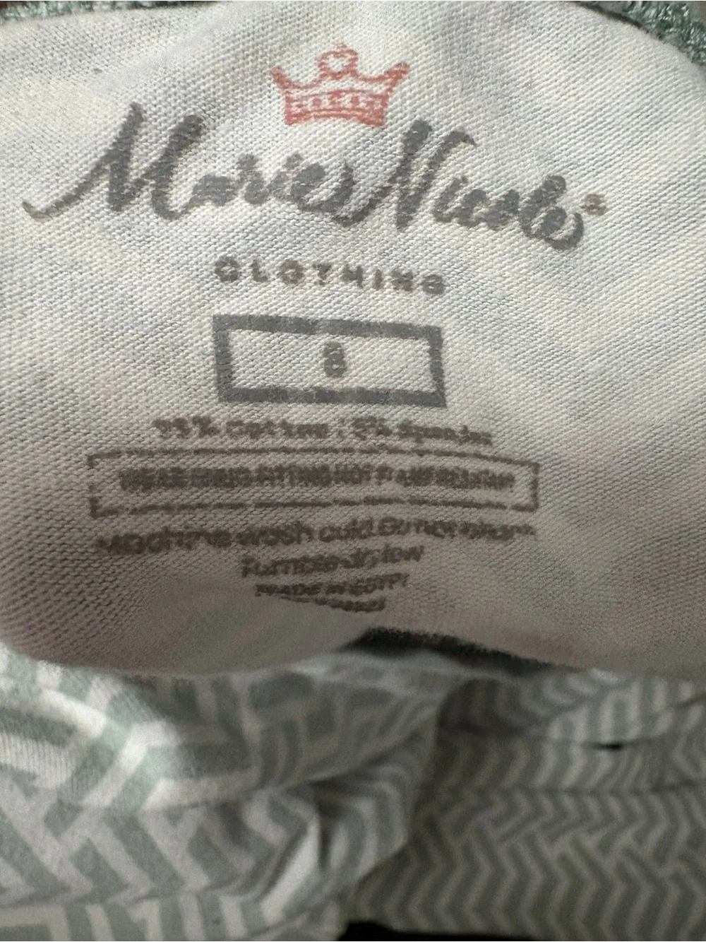 Boutique Marie Nicole Kids Long Sleeve Pajama Set in Light Sage/ Gray Chevron